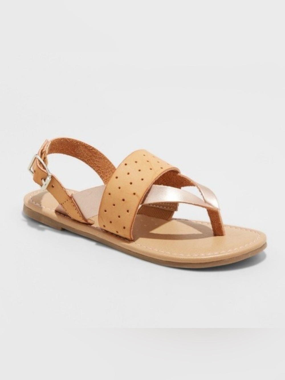 Cat & Jack Dress Sandal Metalic Gold Tan Thong Sandal Size 2
